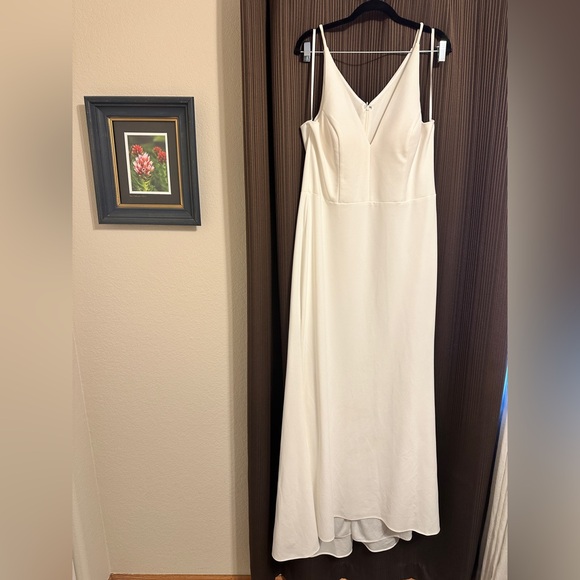 BHLDN Stella Sleeveless V-Neck Stretch Crepe Maxi Dress - Picture 2 of 6